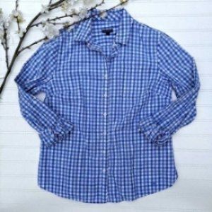Talbot's Blue/White Plaid Button Down